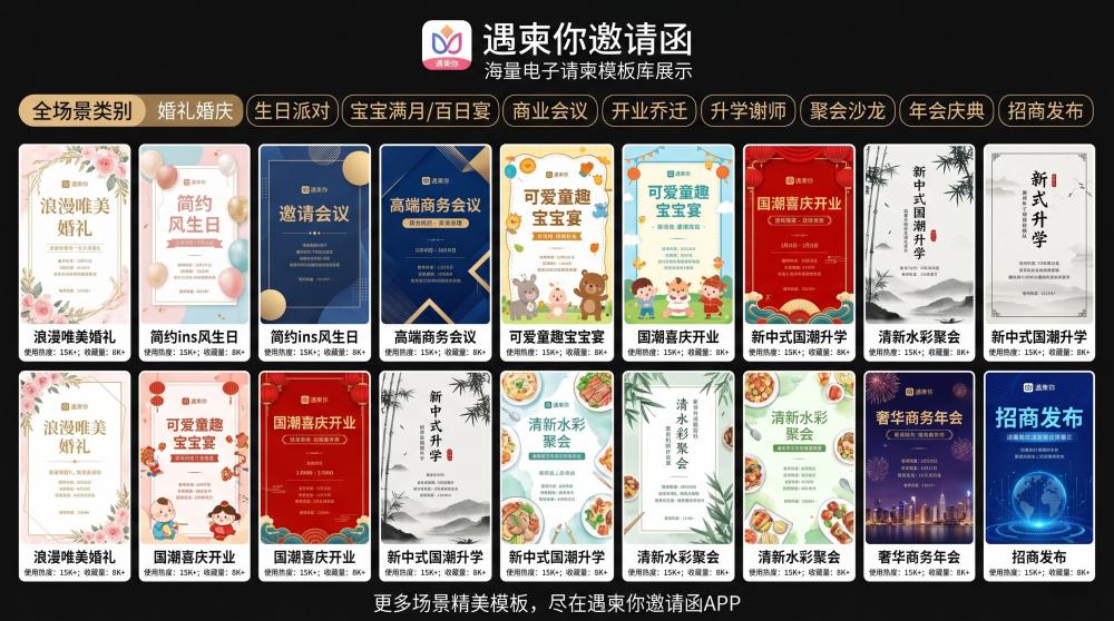 满月宴请电子请帖天花板！温馨可爱款在线生成，小白也能5分钟搞定